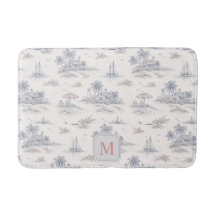Padrão de Toile Tropical Costeira Francesa Monogra