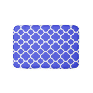 Tapete De Banheiro padrão de trevo de quatro folhas azul frio