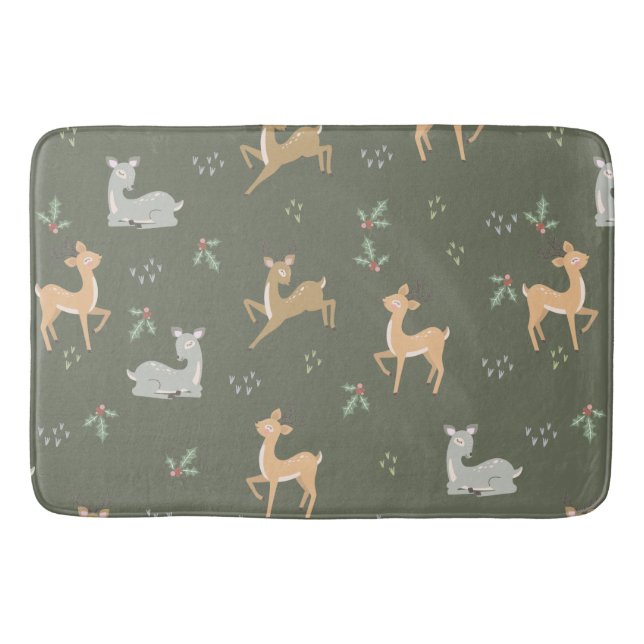 Tapete De Banheiro Padrão de Veado de Natal sem Olhos (Frente)