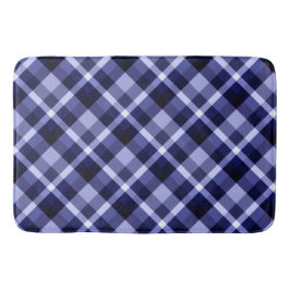 Tapete De Banheiro Padrão de Xadrez Azul do Marinho Trendy Grande Mat