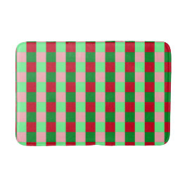 Tapete De Banheiro Padrão de xadrez de Natal contemporâneo