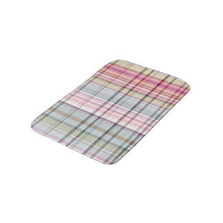 Tapete De Banheiro Padrão de Xadrez do Tartan Retro-Tartan Azul Cor-d