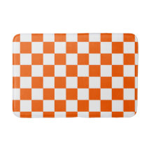 Padrão de Xadrez Laranja e Branco