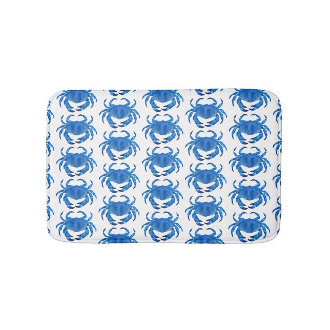 Tapete De Banheiro Padrão do Oceano Caranguejo Azul (frente)