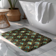 Padrão Dourado e azul de Art Deco a preto