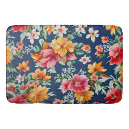 Tapete De Banheiro Padrão Floral Amarelo de Verão