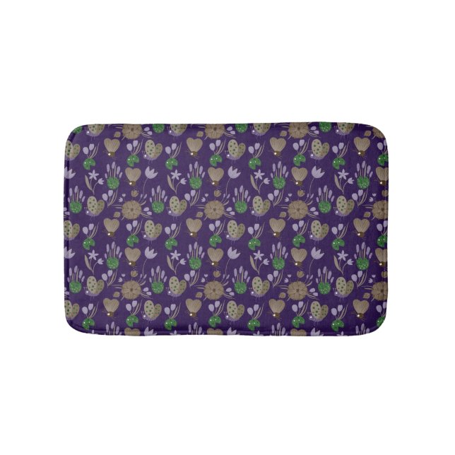 Tapete De Banheiro Padrão Floral Azul (frente)