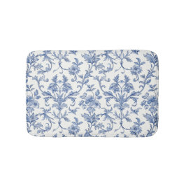 Tapete De Banheiro Padrão Floral Azul Toile de Jouy Francês Country