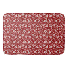 Tapete De Banheiro Padrão Floral Barroco Monocromático, Branco em Ver