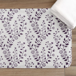 Tapete De Banheiro Padrão Floral Boho Moderno Ameixa Branco