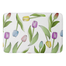 Tapete De Banheiro Padrão Floral de Tulipa Colorida Moderna
