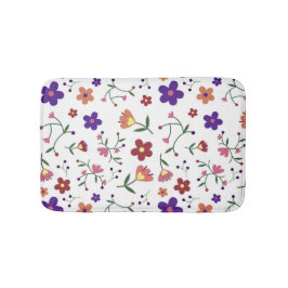 Tapete De Banheiro Padrão Floral Desenhado À Mão