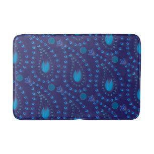 Tapete De Banheiro Padrão Floral do Paisley Azul abstrato Escuro