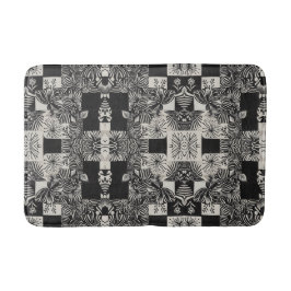 Tapete De Banheiro Padrão Floral Monocromático Tropical Ousado