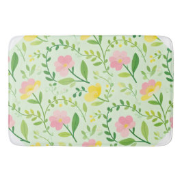 Tapete De Banheiro Padrão Floral Pastel de Primavera