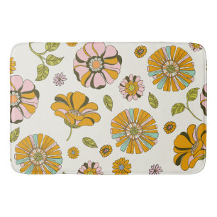 Tapete De Banheiro Padrão Floral Retro dos Anos 70