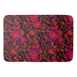 Tapete De Banheiro Padrão floral vermelho quente