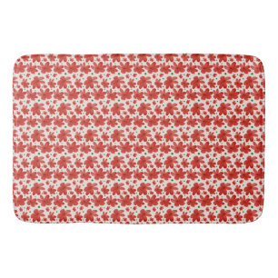 Tapete De Banheiro Padrão Floral Vermelho Sem Costura Flor Retro Fofa
