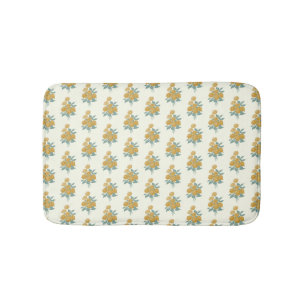 Tapete De Banheiro Padrão Floral Vintage Amarelo de outono