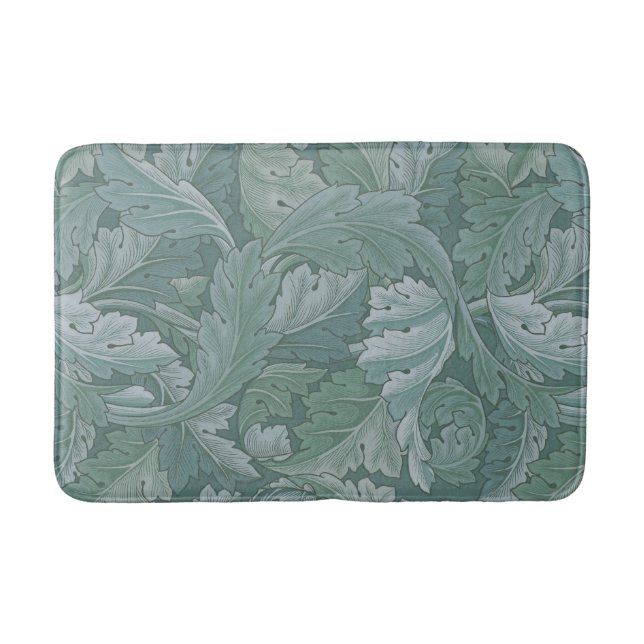 Tapete De Banheiro Padrão Folha de Acanto Azul Teal de William Morris (Frente)