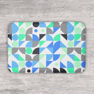 Tapete De Banheiro Padrão Geométrico abstrato Blue Mint