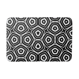 Tapete De Banheiro Padrão Geométrico Abstrato Preto e Branco