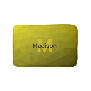 Tapete De Banheiro Padrão geométrico amarelo-ombre Monograma