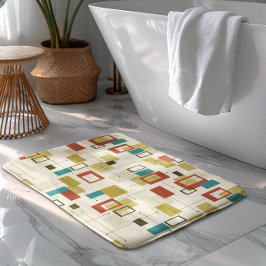 Tapete De Banheiro Padrão geométrico colorido do século médio