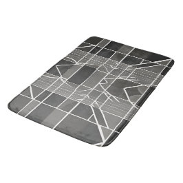 Tapete De Banheiro Padrão Geométrico da Cinza Moderna
