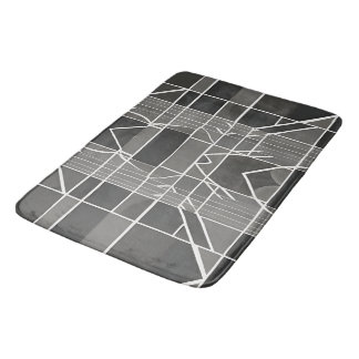 Tapete De Banheiro Padrão Geométrico da Cinza Moderna