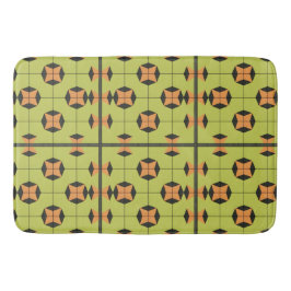 Tapete De Banheiro Padrão Geométrico de Azulejos com Cores Vibrantes