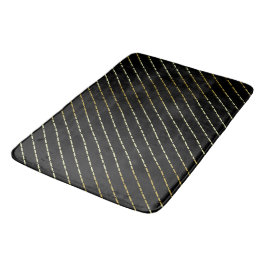Tapete De Banheiro Padrão Geométrico Dourado Elegante Em Preto
