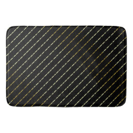Tapete De Banheiro Padrão Geométrico Dourado Elegante Em Preto