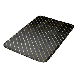 Tapete De Banheiro Padrão Geométrico Elegante Dourado Sobre Preto