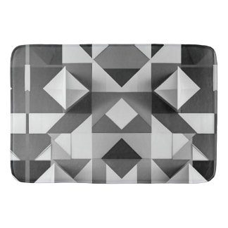 Tapete De Banheiro Padrão Geométrico Moderno Minimalista Preto, Branc