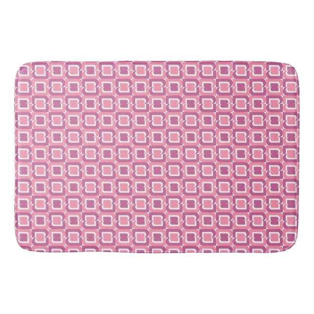 Tapete De Banheiro Padrão Geométrico Rosa (Frente)