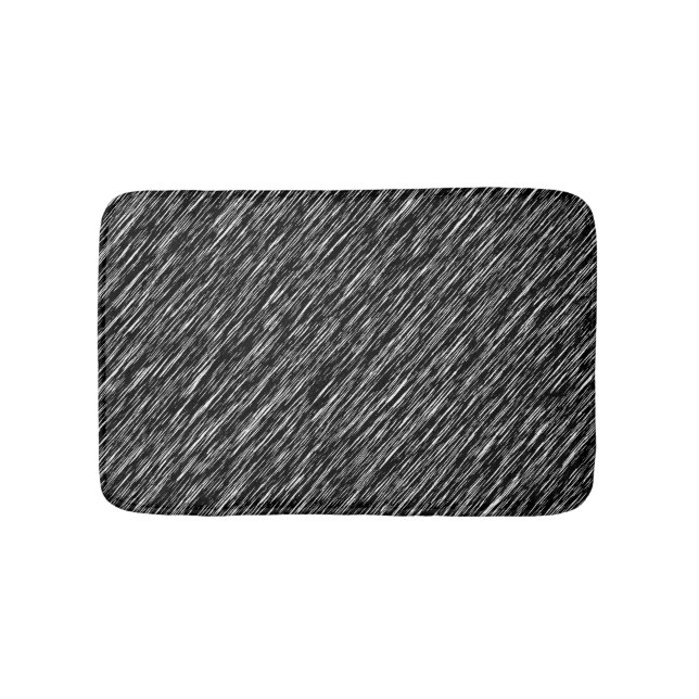 Tapete De Banheiro Padrão Grunge Preto e Branco (frente)