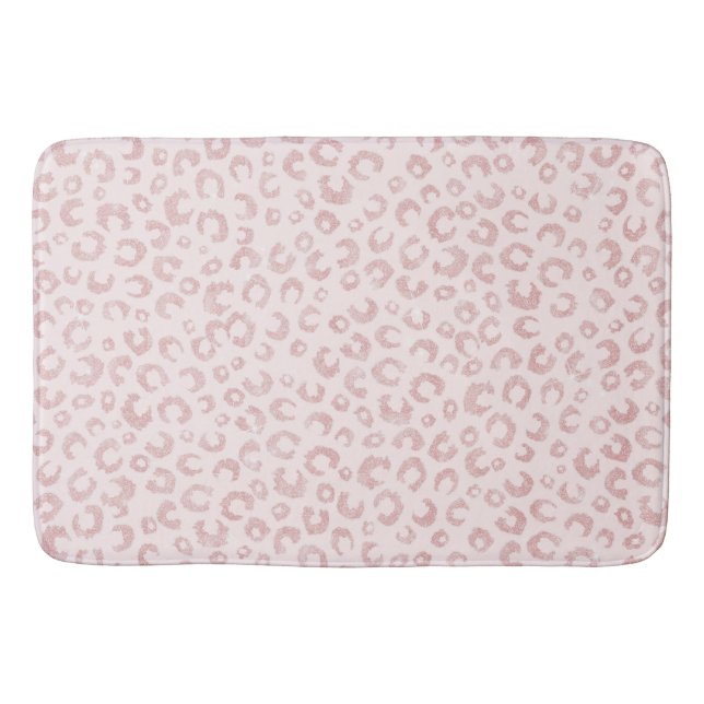 Tapete De Banheiro Padrão-Leopardo Dourado de Rosa de Elegante (Frente)