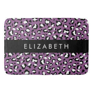 Tapete De Banheiro Padrão-Leopardo, Manchas, Leopardo Roxo, Seu Nome