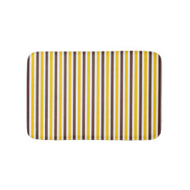 Tapete De Banheiro Padrão listrado castanho e amarelo moderno