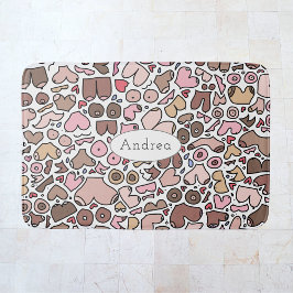 Tapete De Banheiro Padrão mamário neutro de humor divertido