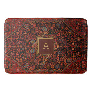 Tapete De Banheiro Padrão Máxima De Enxertos De Vintagem Monogramada