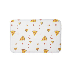 Tapete De Banheiro Padrão Minimalista de Pizza de Pepperoni Retro Div