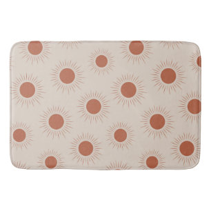 Tapete De Banheiro Padrão Minimalista Terracotta Abstrato Boho Sun