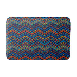 Tapete De Banheiro Padrão moderno azul estilo africano Bath Mat