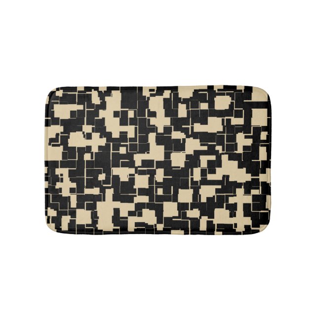 Tapete De Banheiro Padrão Moderno Tendência - Preto/Castanho(Trocável (frente)
