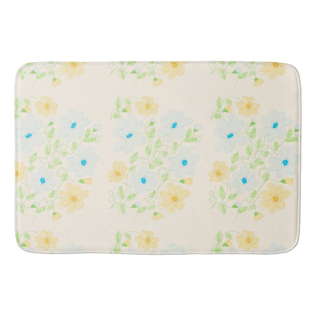 Tapete De Banheiro padrão na moda floral (Frente)