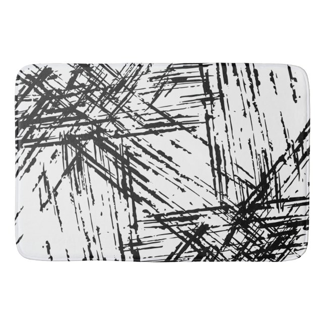 Tapete De Banheiro Padrão preto e branco (Frente)