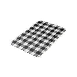 Tapete De Banheiro Padrão preto e branco de Gingham