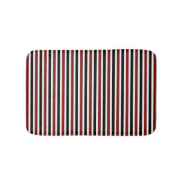 Tapete De Banheiro Padrão preto e vermelho listrado moderno